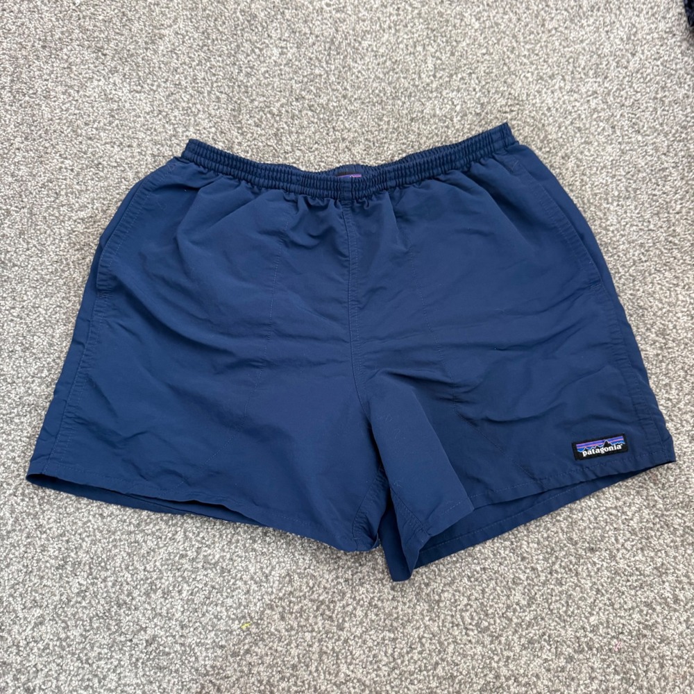 Patagonia Baggies Shorts Navy Blue 5 Inch Inseam Women Medium Nylon Mesh Liner